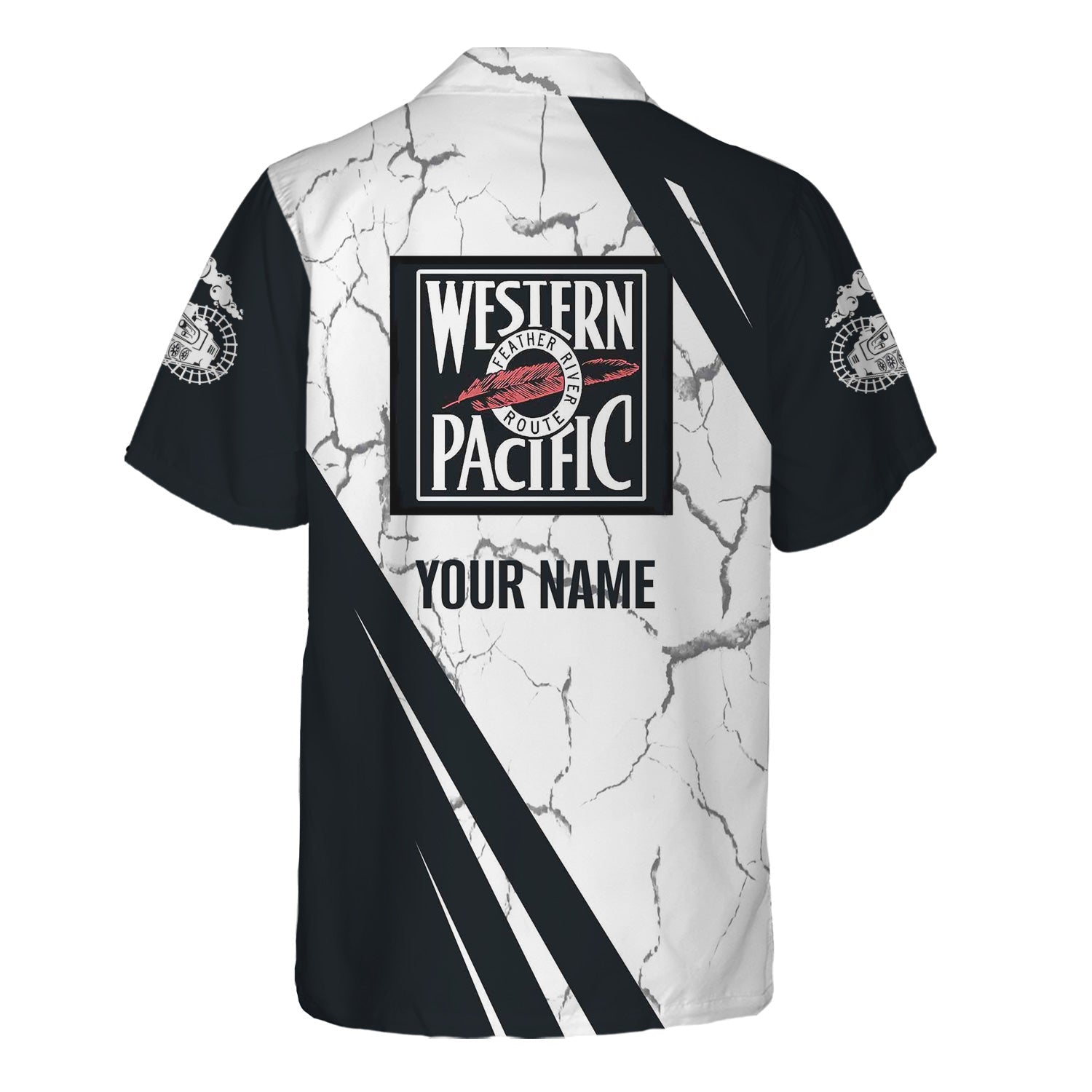 Railspirit Personalized Western Pacific Railroad Hawaiian Shirt Crackle Texture Style Shirt For Trackhead