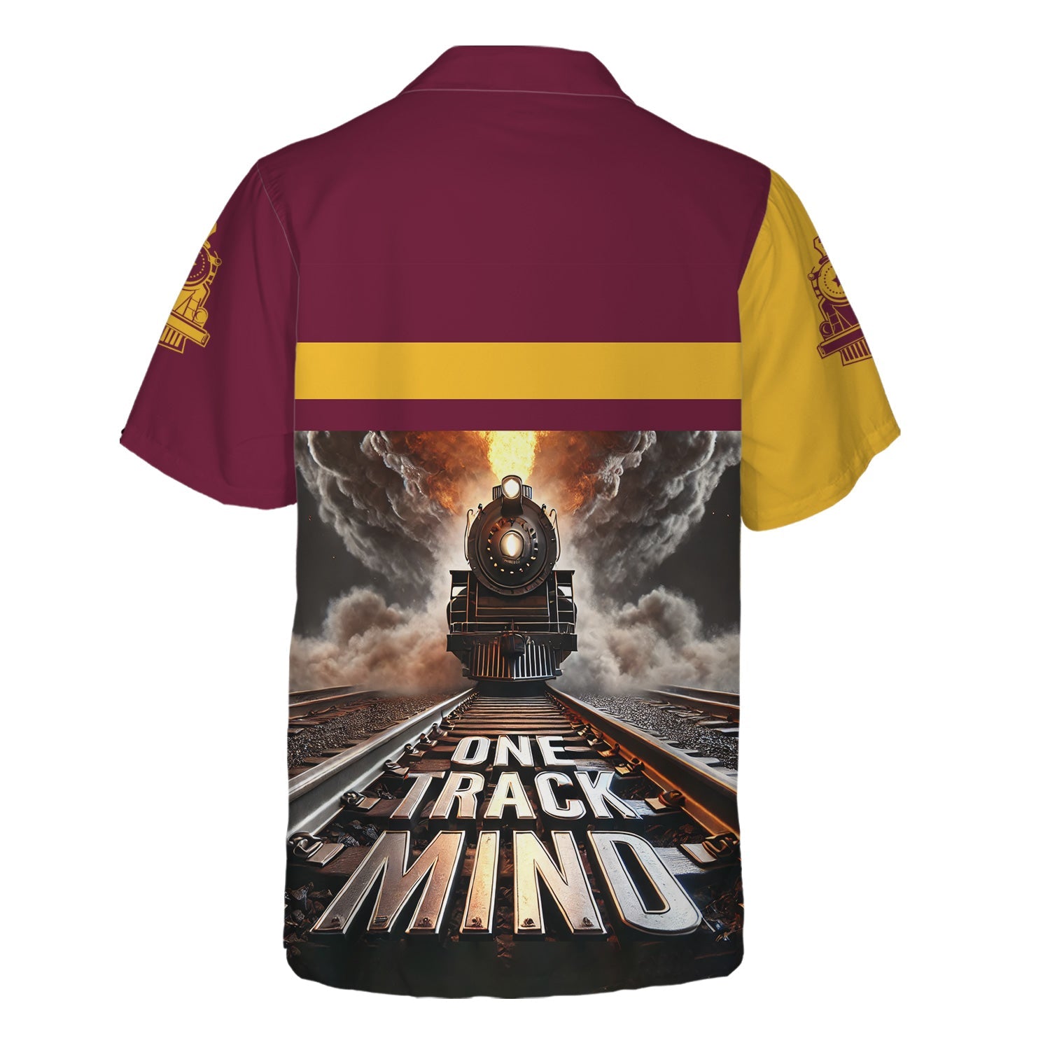 Railspirit Personalized Boston and Maine Railroad Hawaiian Shirt One Track Mind Train Printed Shirt