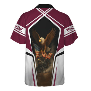 Railspirit Personalized Boston and Maine Railroad Hawaiian Shirt American Eagle Vintage Train Shirt