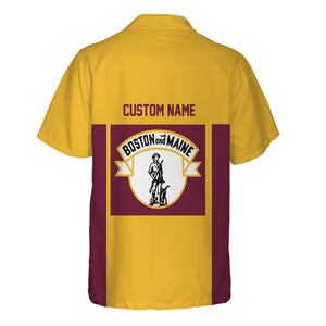 Railspirit Custom Name Boston and Maine Railroad Hawaiian Shirt Yes I Need All Those Train Printed Shirt