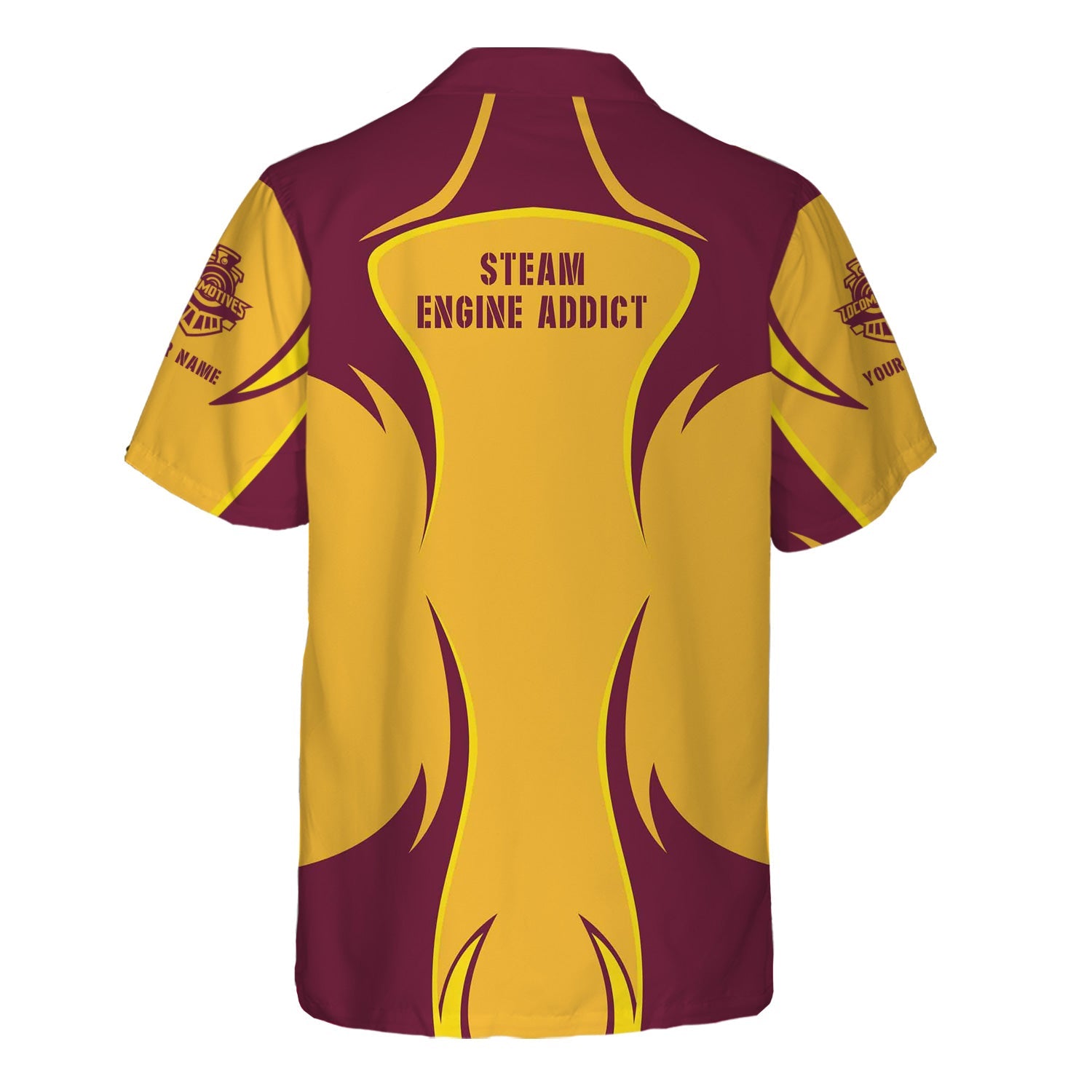 Railspirit Personalized Boston and Maine Railroad Hawaiian Shirt Distinctive Flame Style Shirt For Steam Engine Addict