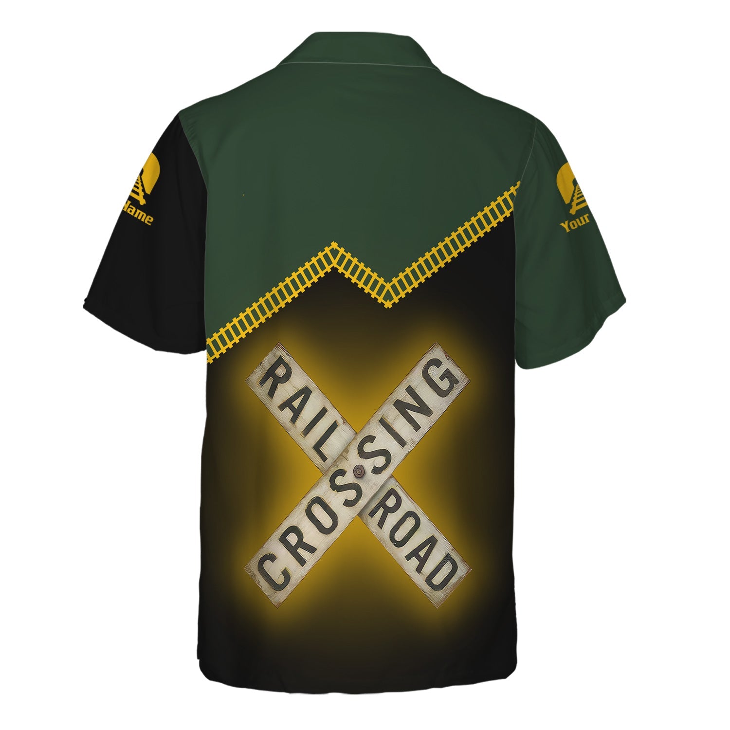 Railspirit Personalized New York, New Haven and Hartford Railroad Hawaiian Shirt Railroad Crossing Printed Train Track Shirt