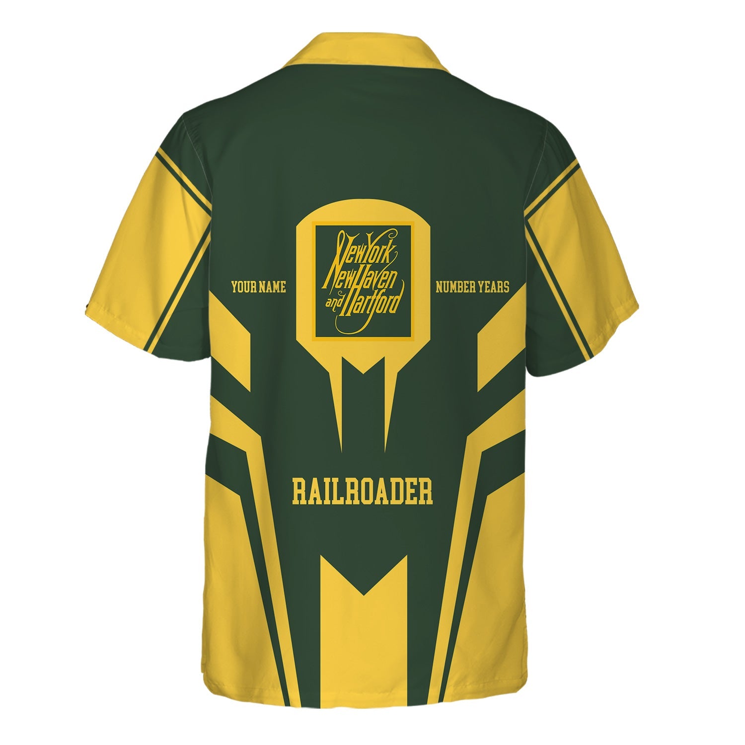 Railspirit Personalized New York, New Haven and Hartford Railroad Hawaiian Shirt Custom Year Railroader New Haven Railroad Shirt