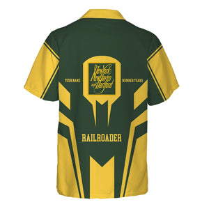 Railspirit Personalized New York, New Haven and Hartford Railroad Hawaiian Shirt Custom Year Railroader New Haven Railroad Shirt