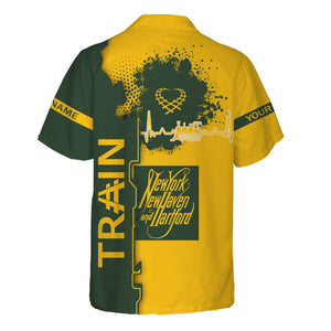 Railspirit Personalized New York, New Haven and Hartford Railroad Hawaiian Shirt Engine Heartbeat and Track Love Style New Haven Railroad Shirt