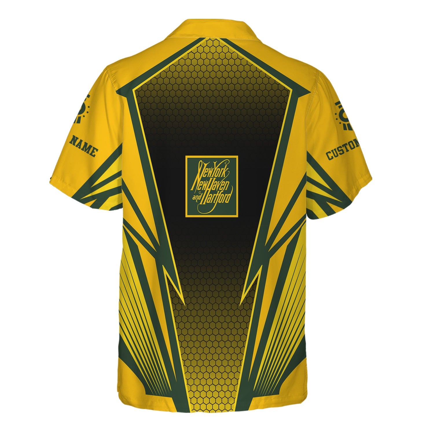 Railspirit Personalized New York, New Haven and Hartford Railroad Hawaiian Shirt Lightning Graphic Style New Haven Railroad Shirt Gift Idea For Train Lover