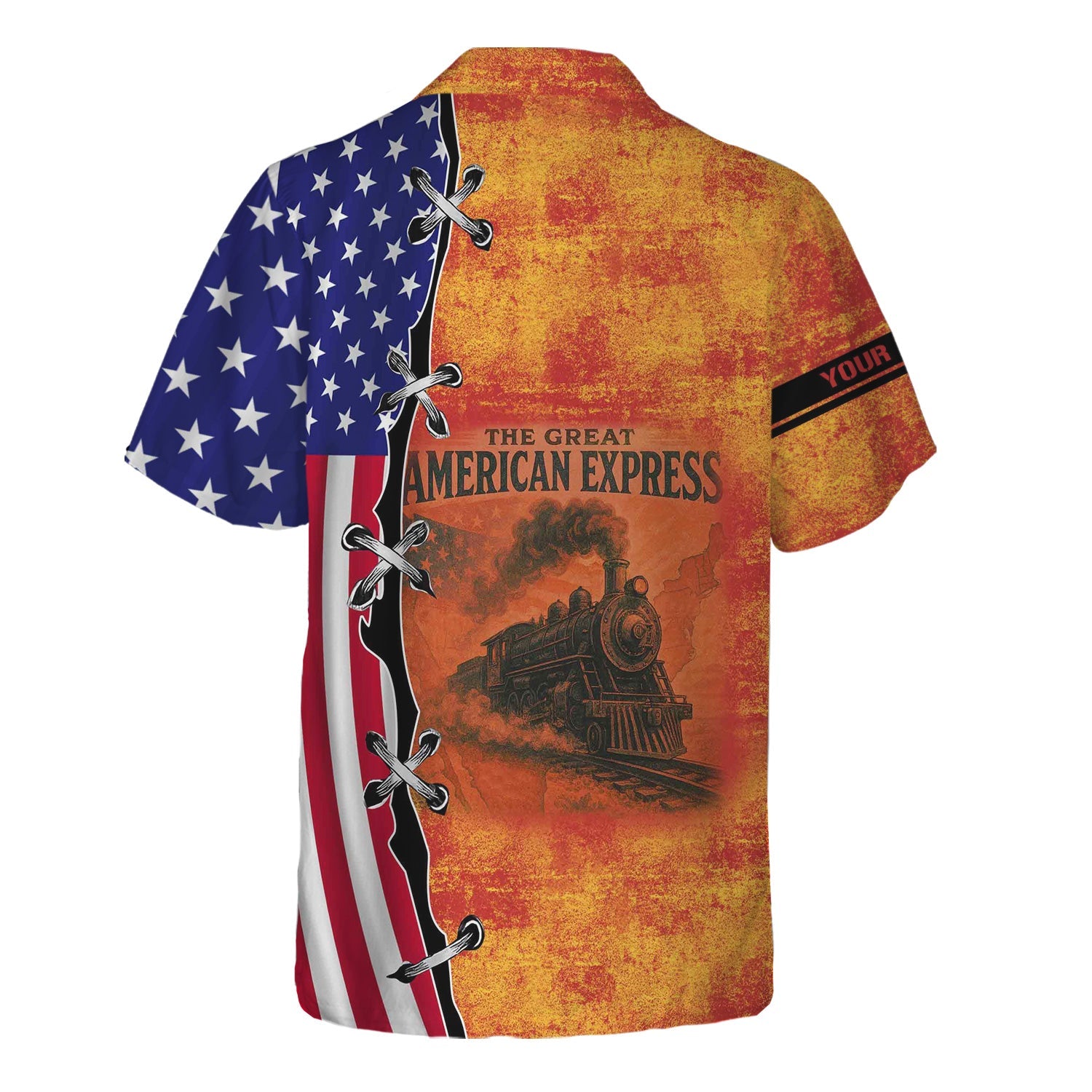 Railspirit Personalized Louisville and Nashville Railroad Hawaiian Shirt Retro American Express Train With USA Flag L&N Shirt