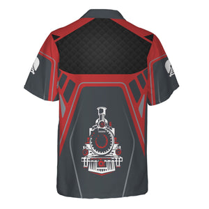 Railspirit Personalized Louisville and Nashville Railroad Hawaiian Shirt Steam Locomotive Engine Graphic L&N Train Shirt All Over Print