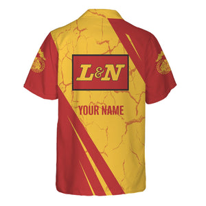 Railspirit Personalized Louisville and Nashville Railroad Hawaiian Shirt Crackle Texture Style L&N Shirt For Trackhead