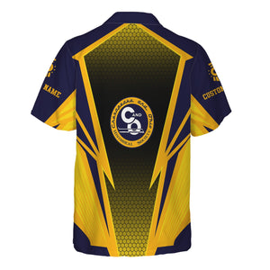 Railspirit Personalized Chesapeake and Ohio Railway Hawaiian Shirt Lightning Graphic Style C&O Shirt Gift Idea For Train Lover