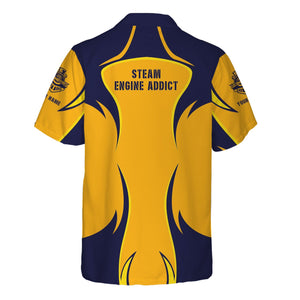 Railspirit Personalized Chesapeake and Ohio Railway Hawaiian Shirt Distinctive Flame Style C&O Shirt For Steam Engine Addict