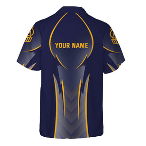 Railspirit Personalized Chesapeake and Ohio Railway Hawaiian Shirt Striking Line Style C&O Train Shirt For Locomotive Lovers