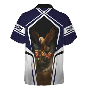 Railspirit Personalized Chesapeake and Ohio Railway Hawaiian Shirt American Eagle Vintage Train C&O Shirt