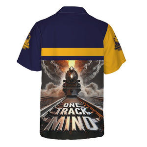 Railspirit Personalized Chesapeake and Ohio Railway Hawaiian Shirt One Track Mind C&O Train Printed Shirt