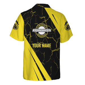 Railspirit Personalized Clinchfield Railroad Hawaiian Shirt Crackle Texture Style Shirt For Trackhead