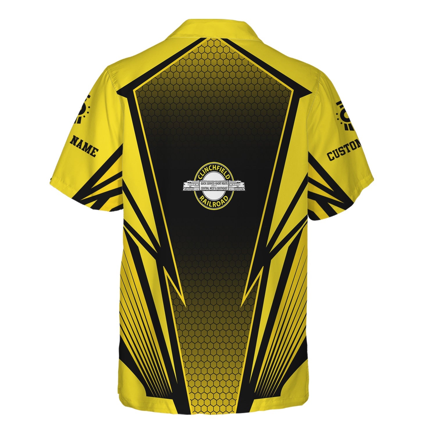 Railspirit Personalized Clinchfield Railroad Hawaiian Shirt Lightning Graphic Style Shirt Gift Idea For Train Lover