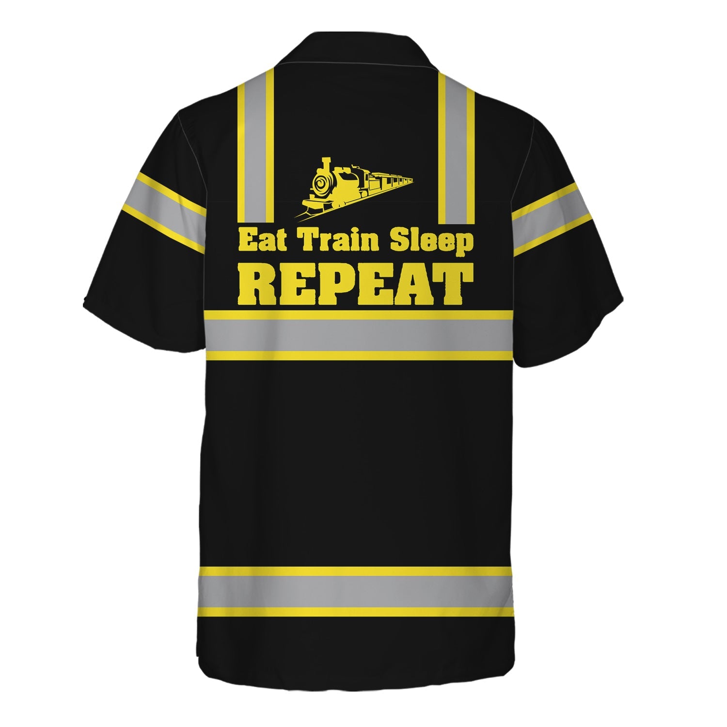 Railspirit Custom Name Clinchfield Railroad Hawaiian Shirt Eat Train Sleep Repeat Printed Train Shirt