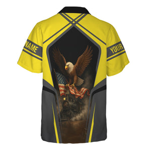 Railspirit Personalized Clinchfield Railroad Hawaiian Shirt American Eagle Vintage Train Shirt