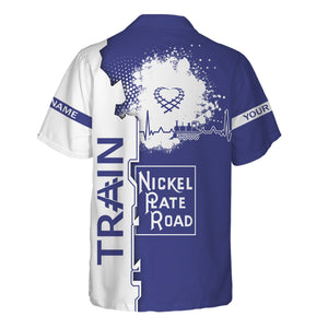 Railspirit Personalized New York, Chicago and St. Louis Railroad Hawaiian Shirt Engine Heartbeat and Track Love Style Nickel Plate Road Shirt