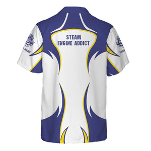 Railspirit Personalized New York, Chicago and St. Louis Railroad Hawaiian Shirt Flame Style Nickel Plate Road Shirt For Steam Engine Addict