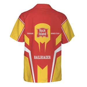 Railspirit Personalized Chicago, Rock Island and Pacific Railroad Hawaiian Shirt Custom Year Railroader Rock Island Railroad Shirt