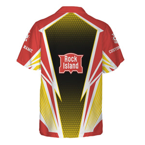 Railspirit Personalized Chicago, Rock Island and Pacific Railroad Hawaiian Shirt Lightning Graphic Style Rock Island Railroad Shirt Gift For Train Lover