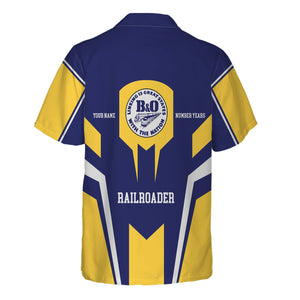 Railspirit Personalized B&O Great States Railroad Hawaiian Shirt Custom Year Railroader Shirt Gift Idea For Train Lover