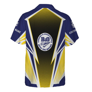 Railspirit Personalized B&O Great States Railroad Hawaiian Shirt Lightning Graphic Style Shirt Gift Idea For Train Lover