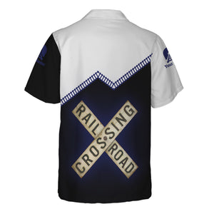 Railspirit Personalized B&O Great States Railroad Hawaiian Shirt Railroad Crossing Printed Train Track Shirt