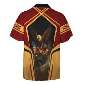 Railspirit Personalized Duluth, Missabe, & Iron Range Railroad Hawaiian Shirt American Eagle Vintage Train Shirt