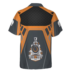 Railspirit Personalized BNSF Railway Hawaiian Shirt Steam Locomotive Engine Graphic Train Shirt All Over Print