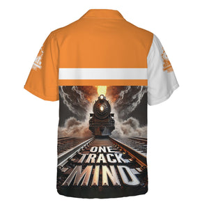 Railspirit Personalized BNSF Railway Hawaiian Shirt One Track Mind Train Printed Shirt