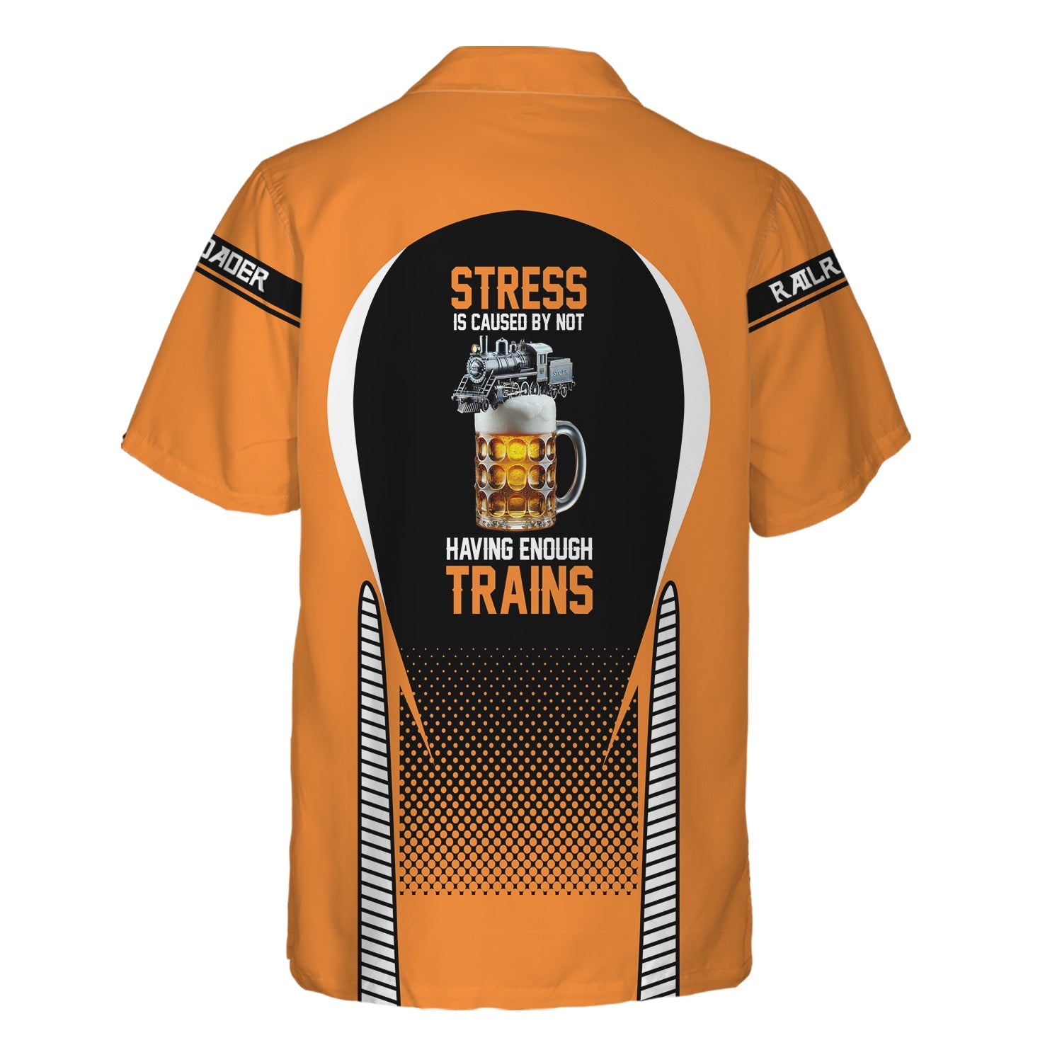Railspirit Personalized BNSF Railway Hawaiian Shirt Stress Is Caused By Not Having Enough Trains Shirt All Over Print
