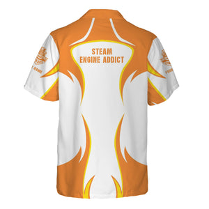 Railspirit Personalized BNSF Railway Hawaiian Shirt Distinctive Flame Style Shirt For Steam Engine Addict