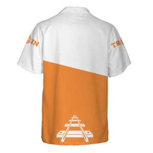 Railspirit Personalized BNSF Railway Hawaiian Shirt One Track Mind Unisex Train Shirt Gift Idea For Train Lover