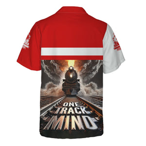 Railspirit Personalized The Chief Santa Fe Railroad Hawaiian Shirt One Track Mind Train Printed Shirt