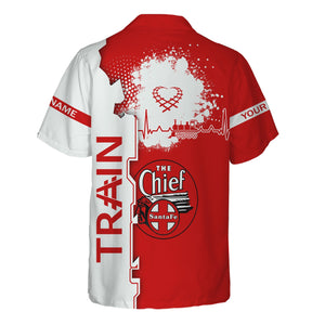 Railspirit Personalized The Chief Santa Fe Railroad Hawaiian Shirt Engine Heartbeat and Track Love Style Shirt Gift Idea For Train Lovers