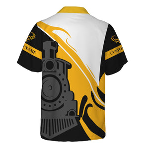 Railspirit Personalized Richmond, Fredericksburg And Potomac Railroad Hawaiian Shirt Flame-Inspired Style Shirt Gift Idea For Train Lovers