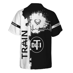 Railspirit Personalized Detroit Toledo And Ironton Railroad Hawaiian Shirt Engine Heartbeat and Track Love Style Shirt Gift Idea For Train Lovers