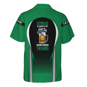 Railspirit  Personalized  Pittsburgh And Lake Erie Railroad Hawaiian Shirt  Stress Is Caused By Not Having Enough Trains  Shirt All Over Print