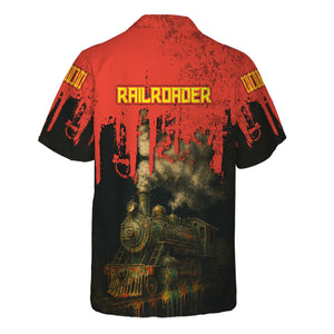 Railspirit Personalized Strasburg Railroad Hawaiian Shirt Vintage Train Art Style Shirt For Locomotive Fans