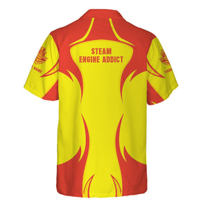 Railspirit Personalized Strasburg Railroad Hawaiian Shirt Distinctive Flame Style Shirt For Steam Engine Addict