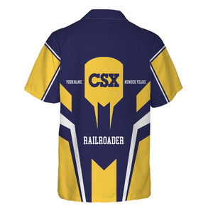Railspirit Personalized CSX Transportation Railroad Hawaiian Shirt Custom Year Railroader Shirt Gift Idea For Train Lover