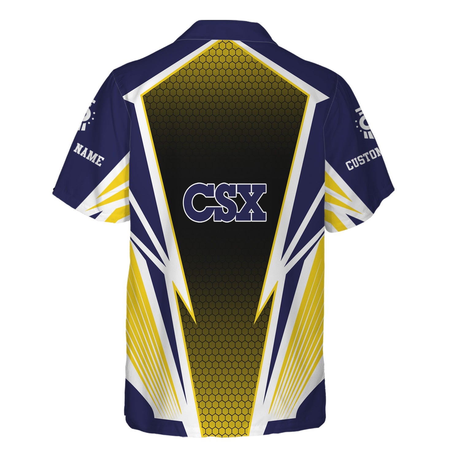 Railspirit Personalized CSX Transportation Railroad Hawaiian Shirt Lightning Graphic Style Shirt Gift Idea For Train Lover