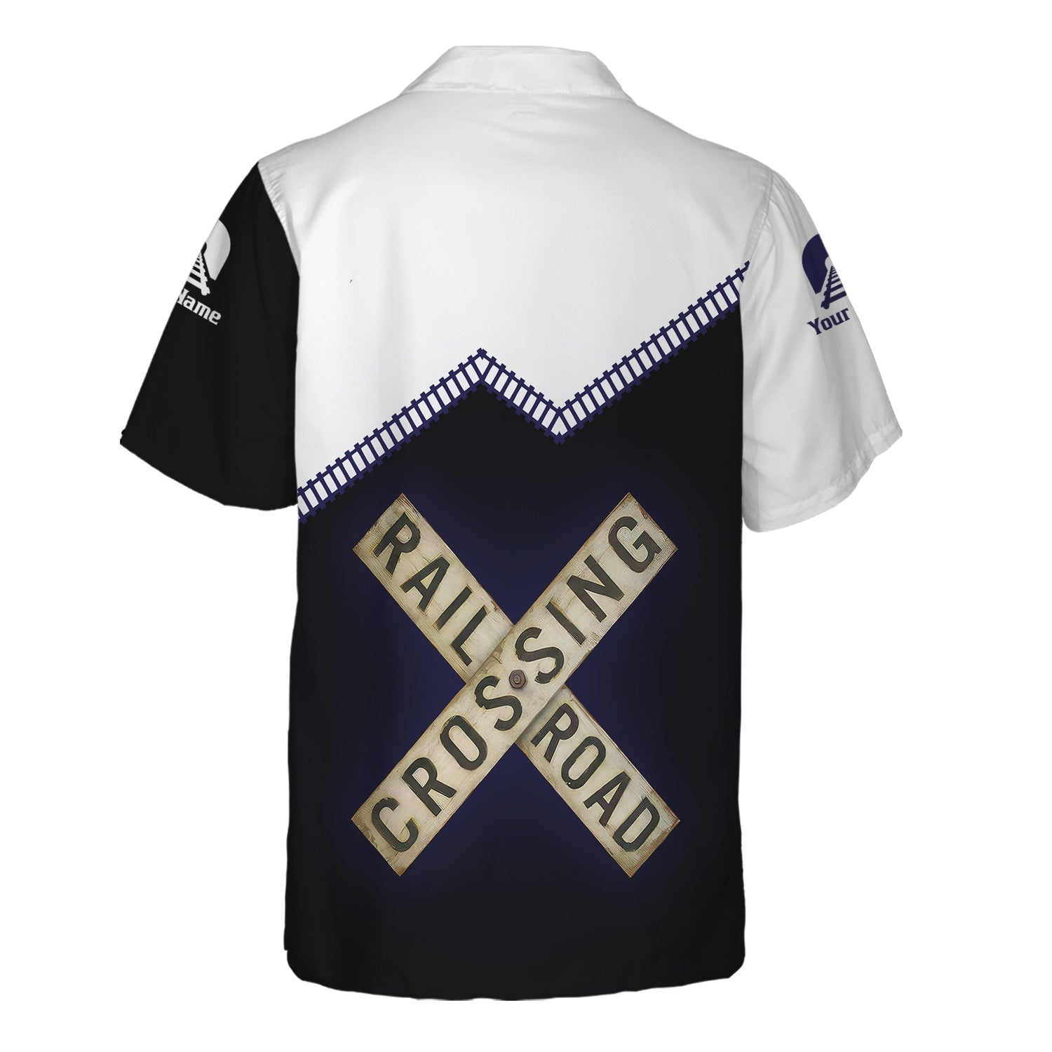 Railspirit Personalized CSX Transportation Railroad Hawaiian Shirt Railroad Crossing Printed Train Track Shirt