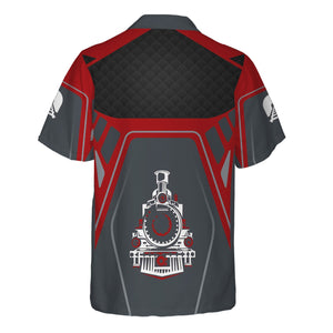 Railspirit Personalized Monon Railroad Hawaiian Shirt Steam Locomotive Engine Graphic Train Shirt All Over Print