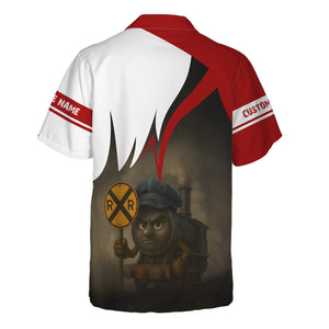 Railspirit Personalized Monon Railroad Hawaiian Shirt Angry Train Hawaiian Shirt Gift Idea For Train Lover