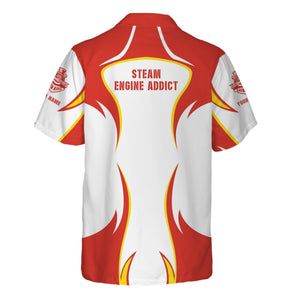 Railspirit Personalized Canadian National Railroad Hawaiian Shirt Distinctive Flame Style Shirt For Steam Engine Addict