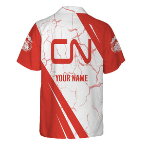 Railspirit Personalized Canadian National Railroad Hawaiian Shirt Crackle Texture Style Shirt For Trackhead