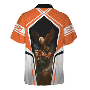 Railspirit Personalized Wheeling And Lake Erie Railroad Hawaiian Shirt American Eagle Vintage Train Shirt